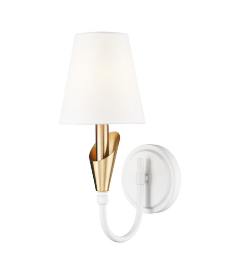 Claudelle One Light Wall Sconce in Textured White + Modern Gold (224|4014-1S-TW-MGLD)