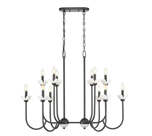 Allistair 12 Light Linear Chandelier in Matte Black (224|352-42L-MB)