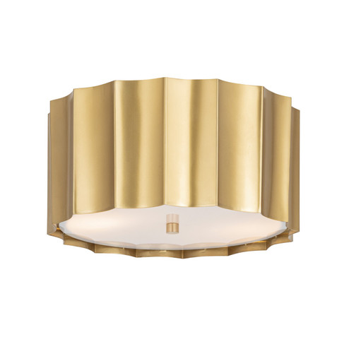 Allegra Two Light Flush Mount in Weathered Brass (16|39130WBR)