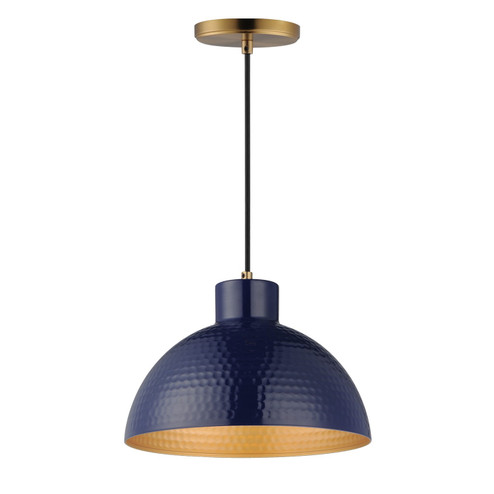 Rockport One Light Pendant in Glossy Navy / Natural Aged Brass (16|35144GNNAB)