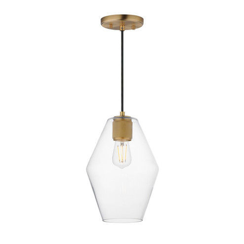 Geode One Light Mini Pendant in Natural Aged Brass (16|21335CLNAB)