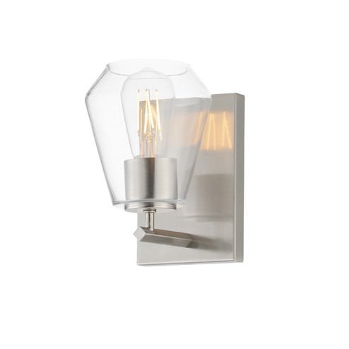 Geode One Light Wall Sconce in Satin Nickel (16|21331CLSN)