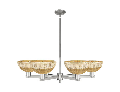 Arcadia Six Light Chandelier in Satin Nickel (405|716-6CR-SN-NBD2-9-NAT)