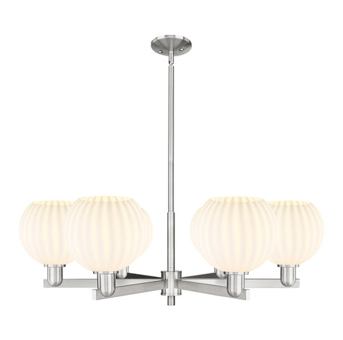 Arcadia Six Light Chandelier in Satin Nickel (405|716-6CR-SN-G1217-8WV)