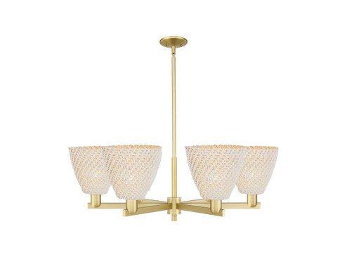 Arcadia Six Light Chandelier in Satin Gold (405|716-6CR-SG-NBD-9-NAT)