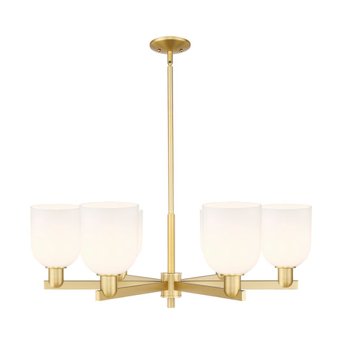 Arcadia Six Light Chandelier in Satin Gold (405|716-6CR-SG-G558-6GWH)