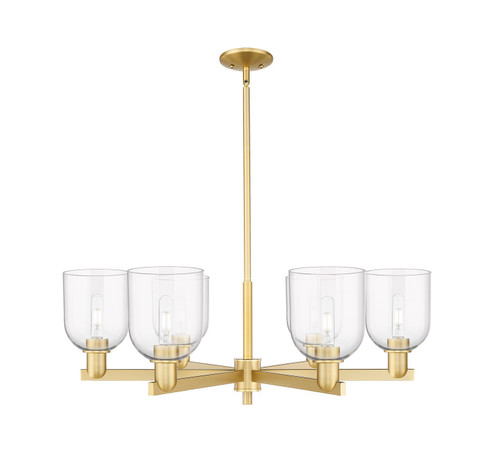 Arcadia Six Light Chandelier in Satin Gold (405|716-6CR-SG-G558-6CL)