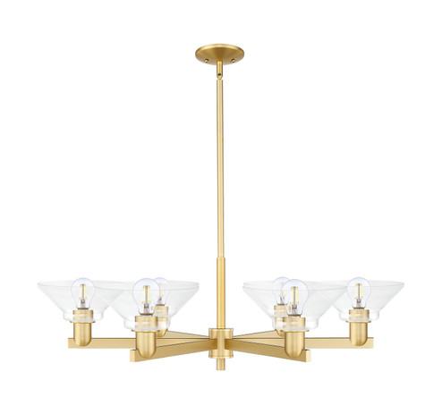 Arcadia Six Light Chandelier in Satin Gold (405|716-6CR-SG-G132)