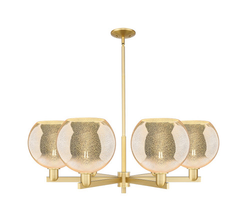 Arcadia Six Light Chandelier in Satin Gold (405|716-6CR-SG-G128-10)