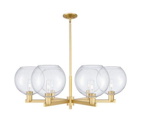 Arcadia Six Light Chandelier in Satin Gold (405|716-6CR-SG-G124-10)