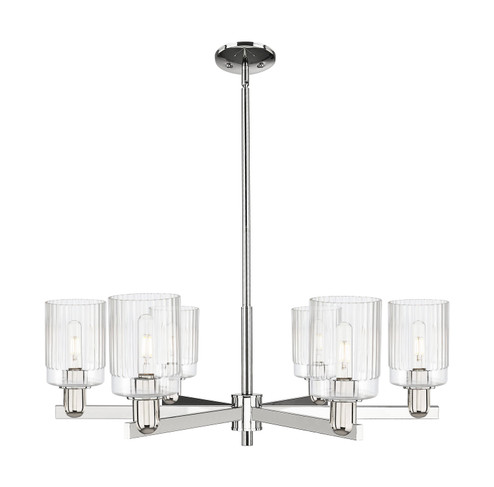 Arcadia Six Light Chandelier in Polished Nickel (405|716-6CR-PN-G342)
