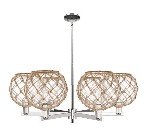 Arcadia Six Light Chandelier in Polished Nickel (405|716-6CR-PN-G122-10RB)