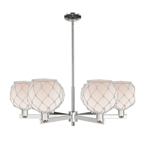 Arcadia Six Light Chandelier in Polished Nickel (405|716-6CR-PN-G121-8RW)