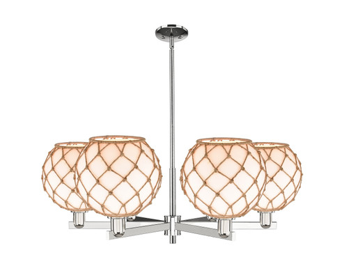 Arcadia Six Light Chandelier in Polished Nickel (405|716-6CR-PN-G121-10RB)