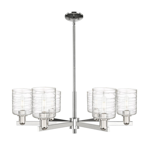 Arcadia Six Light Chandelier in Polished Nickel (405|716-6CR-PN-G1113)