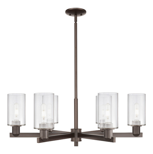 Arcadia Six Light Chandelier in Oil Rubbed Bronze (405|716-6CR-OB-G802)