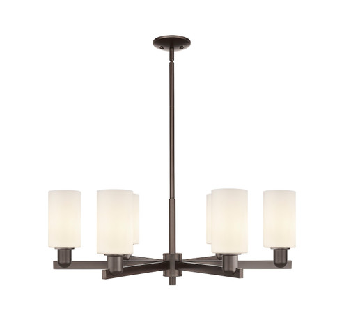 Arcadia Six Light Chandelier in Oil Rubbed Bronze (405|716-6CR-OB-G801)