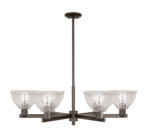 Arcadia Six Light Chandelier in Oil Rubbed Bronze (405|716-6CR-OB-G422)