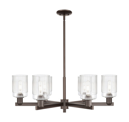 Arcadia Six Light Chandelier in Oil Rubbed Bronze (405|716-6CR-OB-G342)
