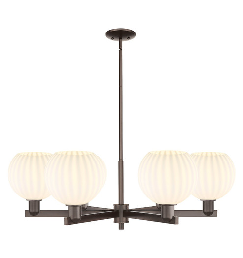 Arcadia Six Light Chandelier in Oil Rubbed Bronze (405|716-6CR-OB-G1217-8WV)