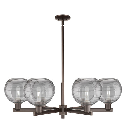 Arcadia Six Light Chandelier in Oil Rubbed Bronze (405|716-6CR-OB-G1213-8SM)