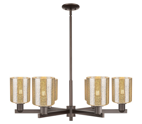 Arcadia Six Light Chandelier in Oil Rubbed Bronze (405|716-6CR-OB-G116)