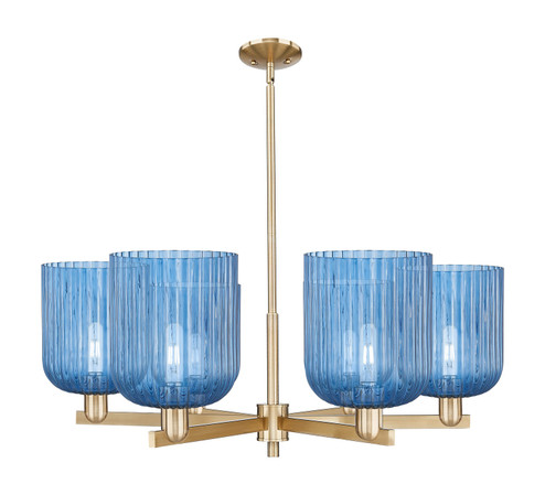 Arcadia Six Light Chandelier in Champagne Bronze (405|716-6CR-CB-G559-8BL)