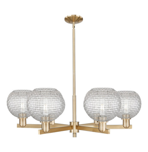 Arcadia Six Light Chandelier in Champagne Bronze (405|716-6CR-CB-G122C-8CL)