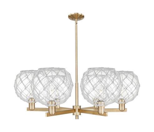 Arcadia Six Light Chandelier in Champagne Bronze (405|716-6CR-CB-G122-10RW)
