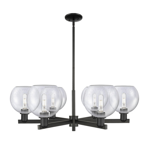 Arcadia Six Light Chandelier in Matte Black (405|716-6CR-BK-G124-8)