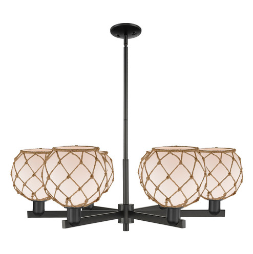 Arcadia Six Light Chandelier in Matte Black (405|716-6CR-BK-G121-8RB)