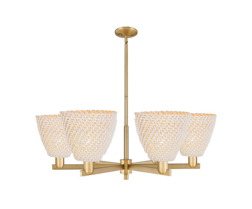 Arcadia Six Light Chandelier in Brushed Brass (405|716-6CR-BB-NBD-9-NAT)