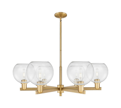 Arcadia Six Light Chandelier in Brushed Brass (405|716-6CR-BB-G122-8)