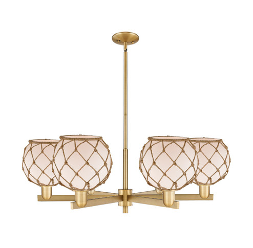 Arcadia Six Light Chandelier in Brushed Brass (405|716-6CR-BB-G121-8RB)
