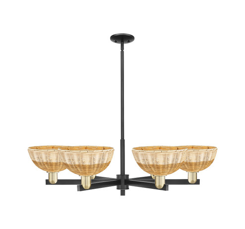 Arcadia Six Light Chandelier in Black Antique Brass (405|716-6CR-BAB-NBD2-9-NAT)