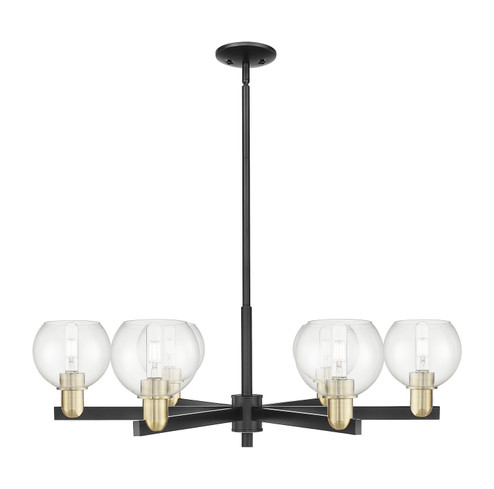 Arcadia Six Light Chandelier in Black Antique Brass (405|716-6CR-BAB-G122-6)