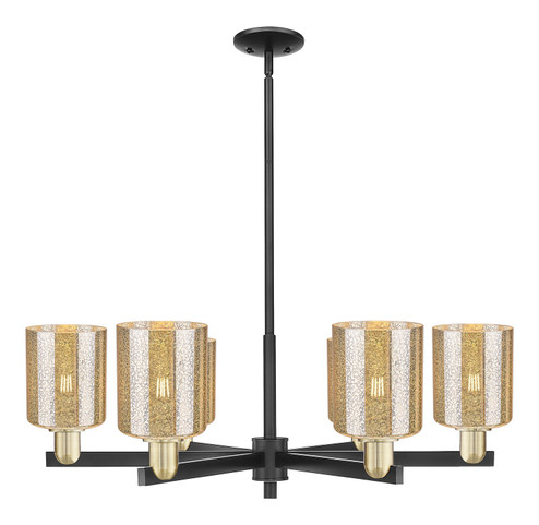 Arcadia Six Light Chandelier in Black Antique Brass (405|716-6CR-BAB-G116)