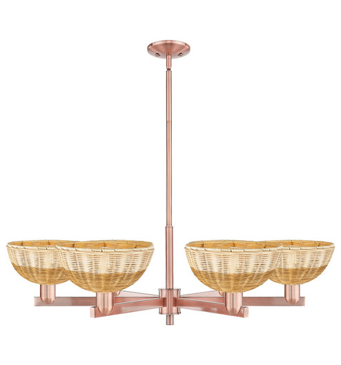 Arcadia Six Light Chandelier in Antique Copper (405|716-6CR-AC-NBD2-9-NAT)
