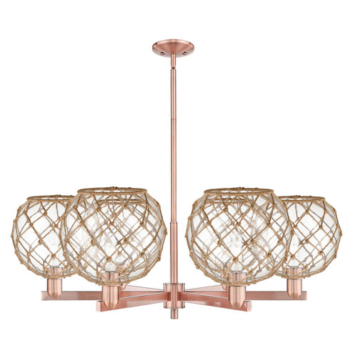 Arcadia Six Light Chandelier in Antique Copper (405|716-6CR-AC-G122-10RB)