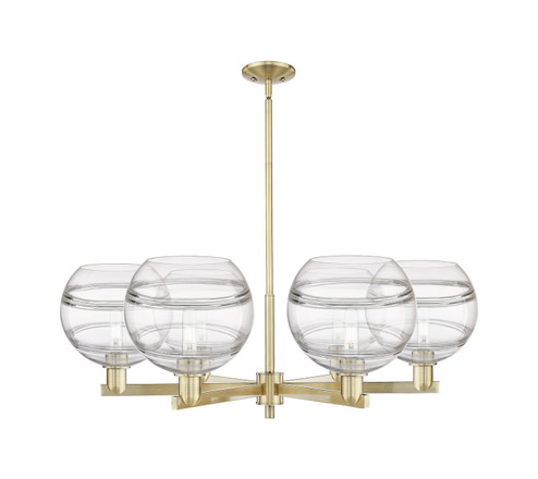 Arcadia Six Light Chandelier in Antique Brass (405|716-6CR-AB-G556-10CL)