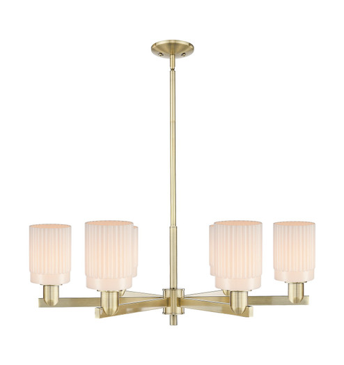 Arcadia Six Light Chandelier in Antique Brass (405|716-6CR-AB-G341)