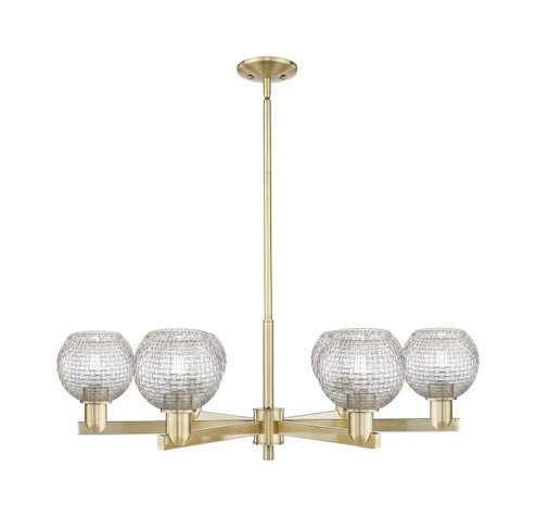 Arcadia Six Light Chandelier in Antique Brass (405|716-6CR-AB-G122C-6CL)