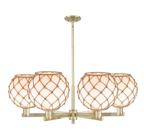 Arcadia Six Light Chandelier in Antique Brass (405|716-6CR-AB-G121-10RB)