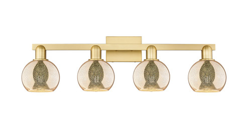 Arcadia Four Light Bath Vanity in Satin Gold (405|716-4W-SG-G128-6)