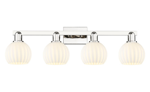 Arcadia Four Light Bath Vanity in Polished Nickel (405|716-4W-PN-G1217-6WV)