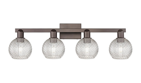 Arcadia Four Light Bath Vanity in Oil Rubbed Bronze (405|716-4W-OB-G122C-6CL)