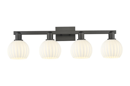 Arcadia Four Light Bath Vanity in Matte Black (405|716-4W-BK-G1217-6WV)
