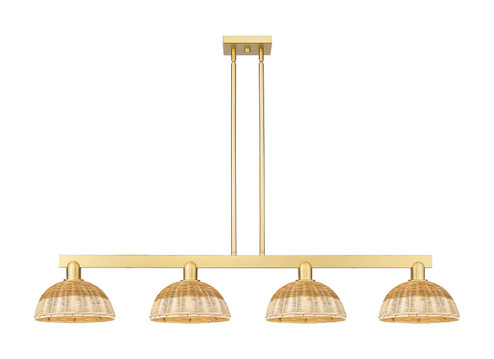 Arcadia Four Light Island Pendant in Satin Gold (405|716-4I-SG-NBD2-9-NAT)