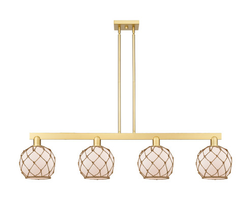 Arcadia Four Light Island Pendant in Satin Gold (405|716-4I-SG-G121-8RB)