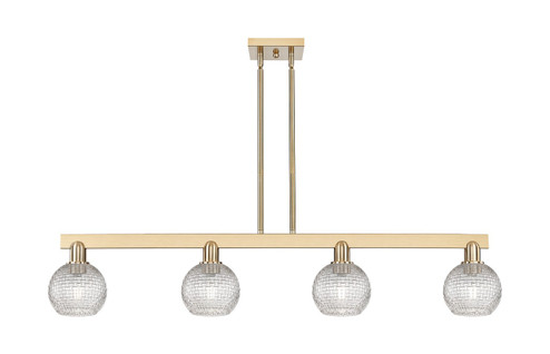Arcadia Four Light Island Pendant in Champagne Bronze (405|716-4I-CB-G122C-6CL)